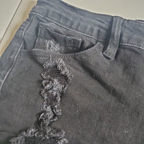 Kancan Signature Distressed High-Rise Cutoff Denim Short Shorts - Picture 4 of 14